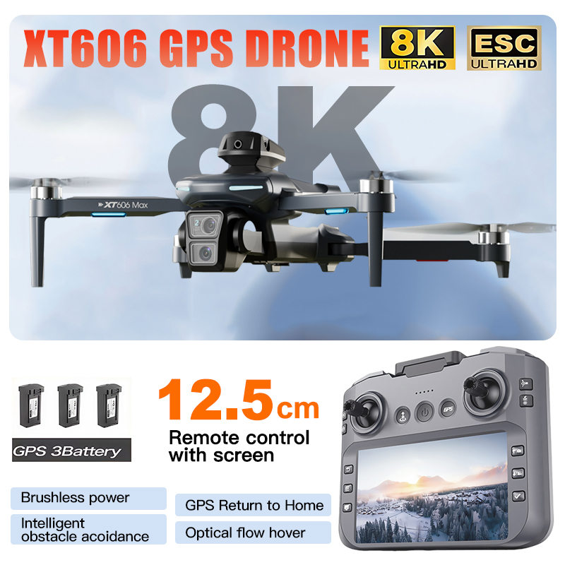 XT606 MAX 3 배터리 드론 4k 8K HD 전문 - Drone Thermal Imaging 리뷰 및 가격