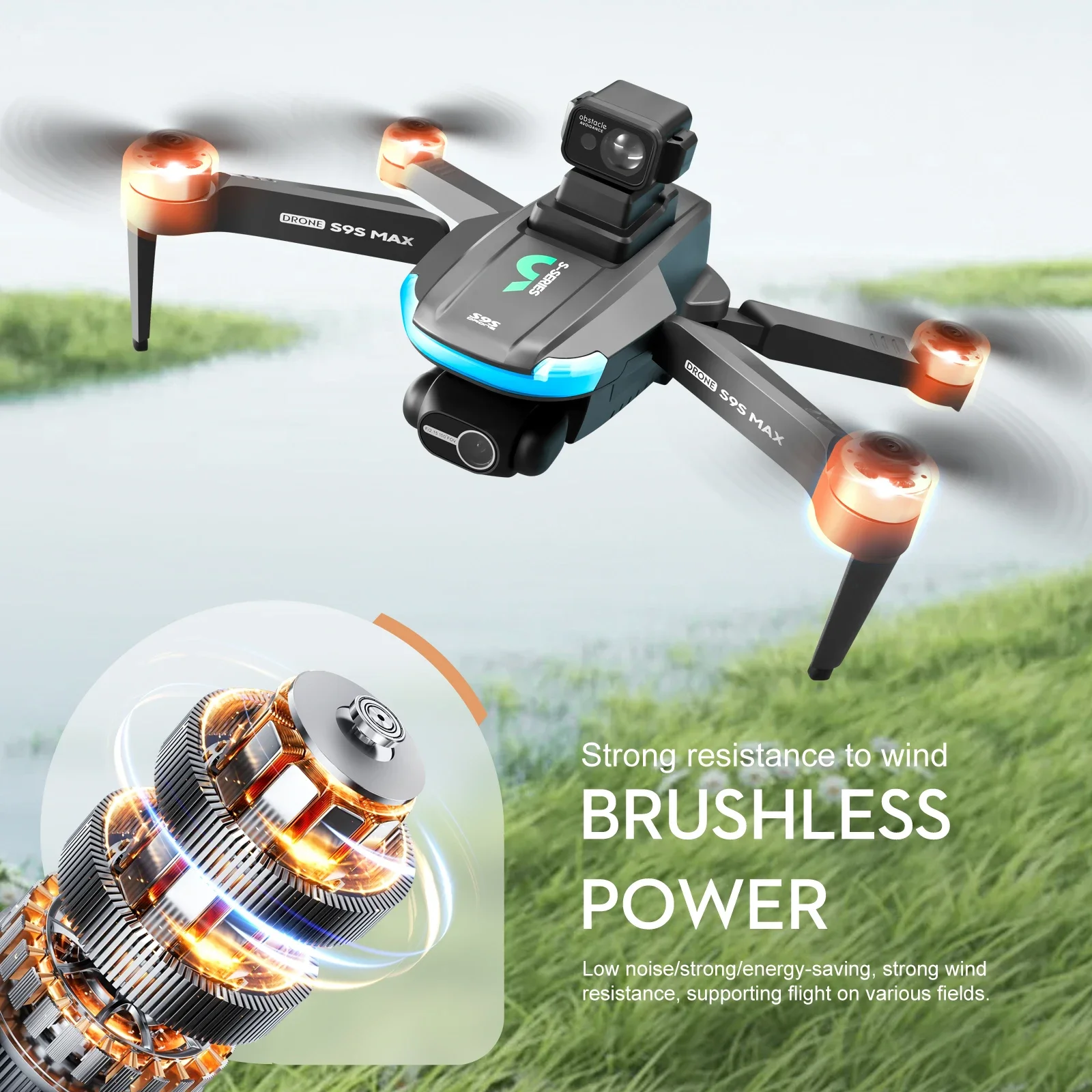새로운 S9S MAX 미니 드론 4K 2축 PTZ HD - Drone Cinematic 리뷰 및 가격
